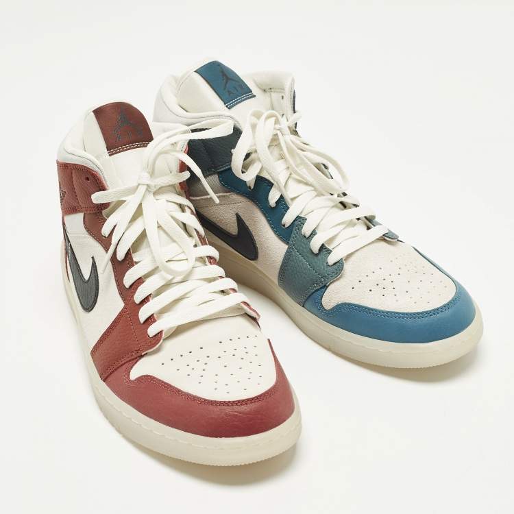Pre Owned Air Jordans Jordan 1 Anti Gravity Machines Size 44.5 Multicolor Leather and Suede Mid Top Sneakers