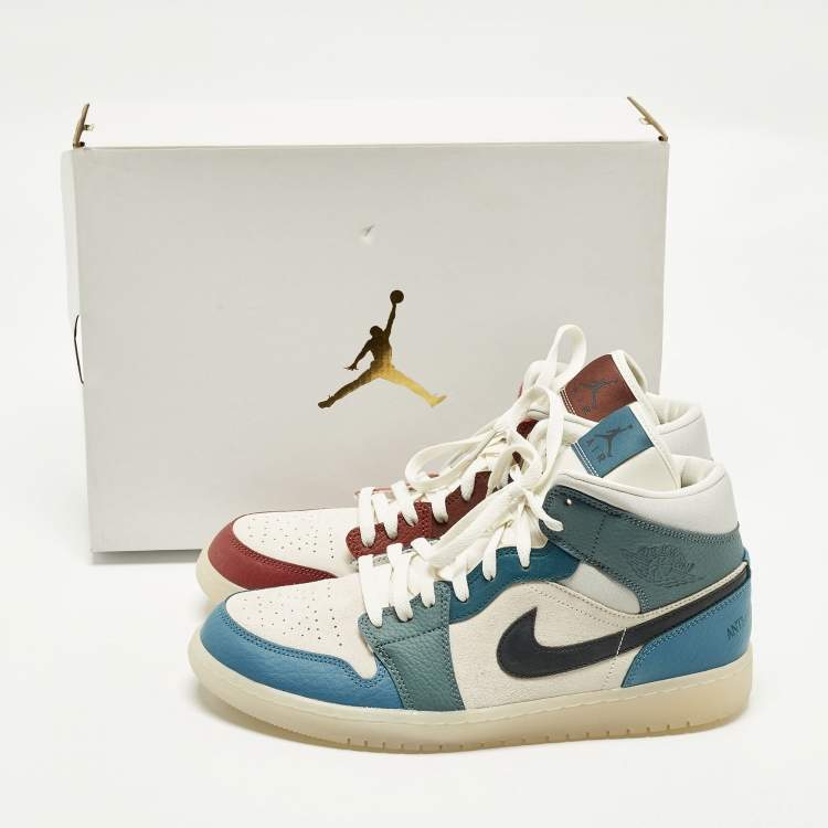 Pre Owned Air Jordans Jordan 1 Anti Gravity Machines Size 44.5 Multicolor Leather and Suede Mid Top Sneakers