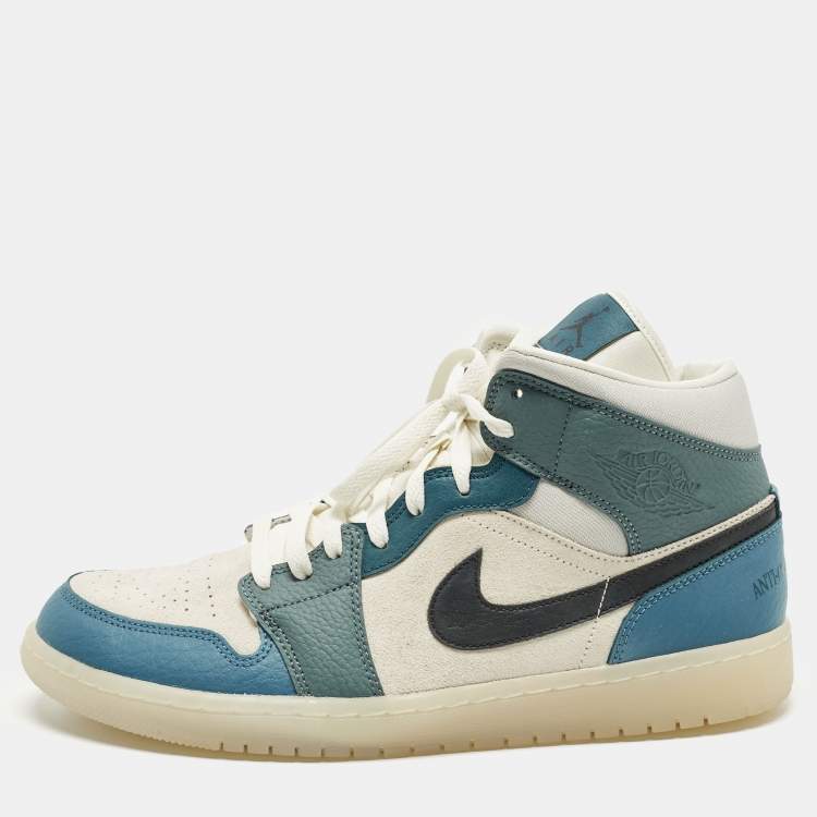 Pre Owned Air Jordans Jordan 1 Anti Gravity Machines Size 44.5 Multicolor Leather and Suede Mid Top Sneakers