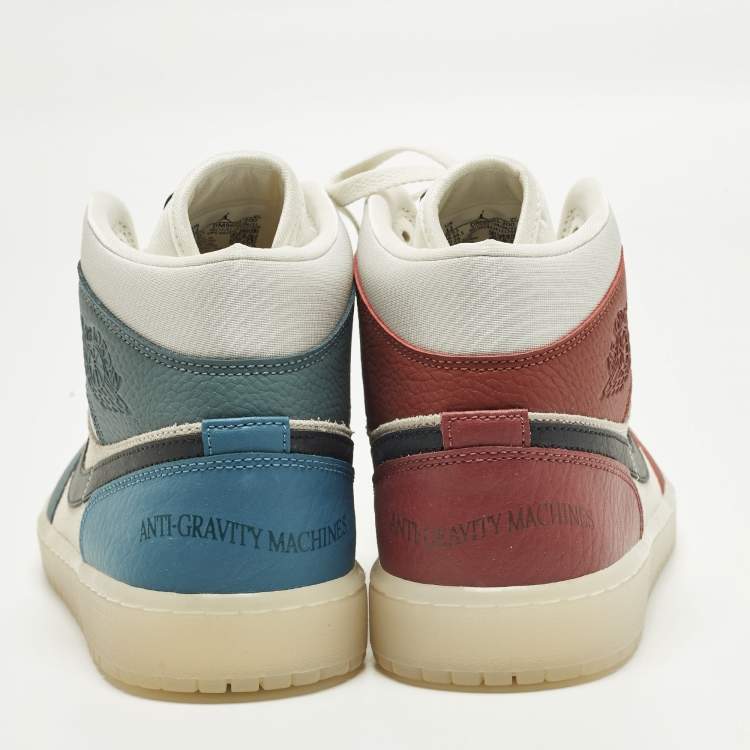 Pre Owned Air Jordans Jordan 1 Anti Gravity Machines Size 44.5 Multicolor Leather and Suede Mid Top Sneakers