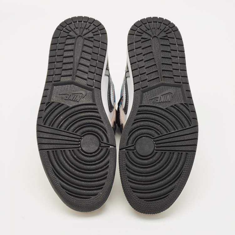 Pre Owned Air Jordans Jordan 1 Size 44.5 Multicolor Leather and Nubuck Leather High Top Sneakers