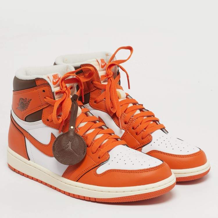 Pre Owned Air Jordans Jordan 1 Retro OG Starfish Size 44.5 Multicolor Leather High Top Sneakers