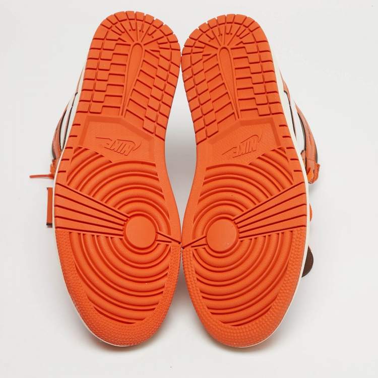 Pre Owned Air Jordans Jordan 1 Retro OG Starfish Size 44.5 Multicolor Leather High Top Sneakers