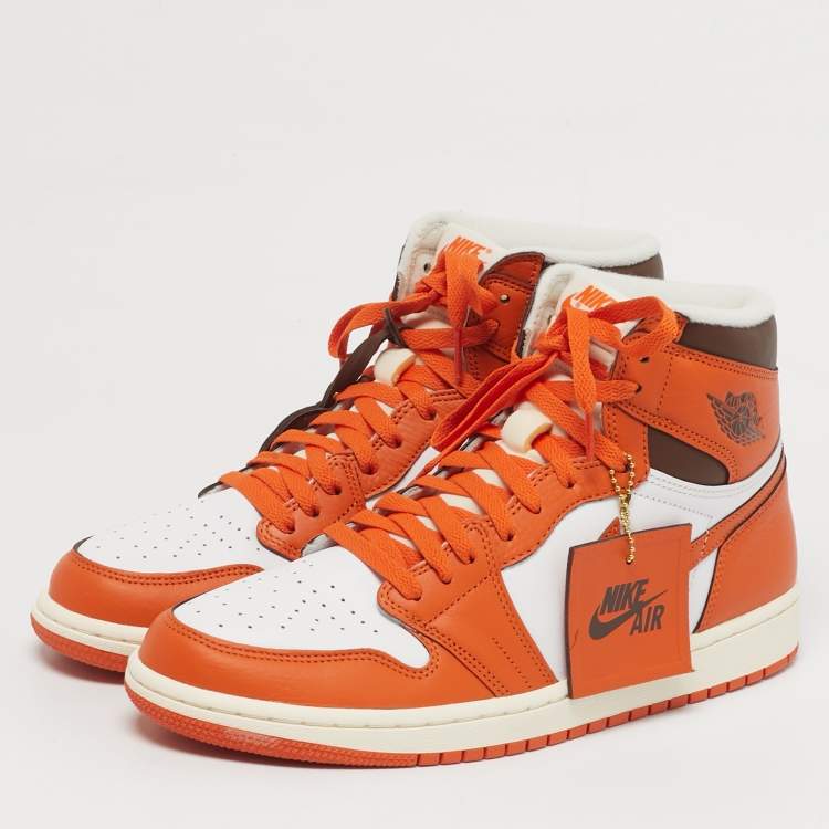 Pre Owned Air Jordans Jordan 1 Retro OG Starfish Size 44.5 Multicolor Leather High Top Sneakers