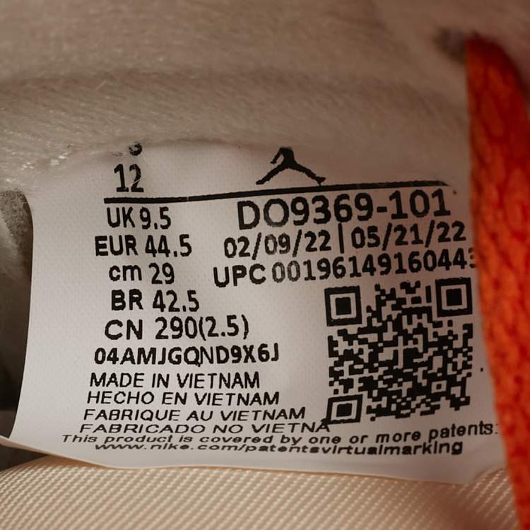 Pre Owned Air Jordans Jordan 1 Retro OG Starfish Size 44.5 Multicolor Leather High Top Sneakers