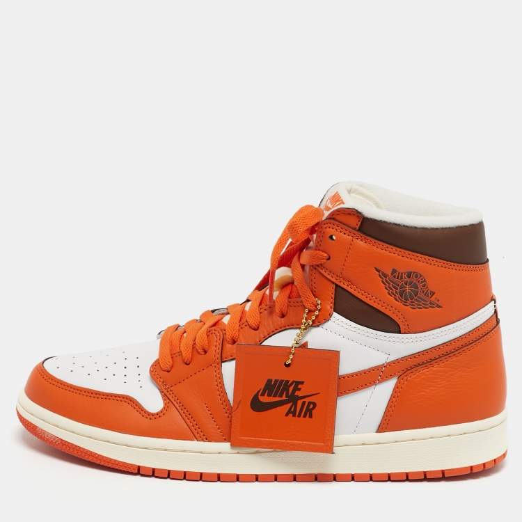 Pre Owned Air Jordans Jordan 1 Retro OG Starfish Size 44.5 Multicolor Leather High Top Sneakers