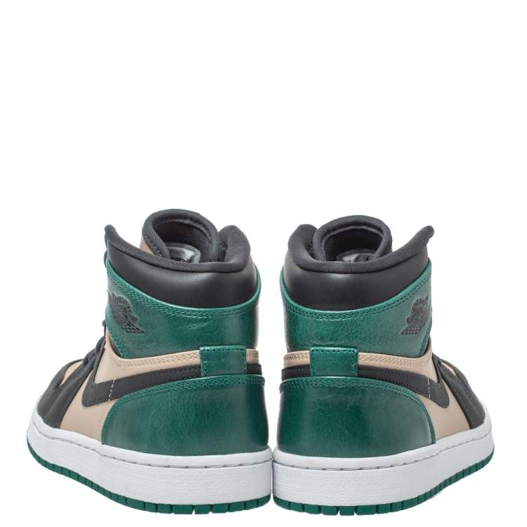 Pre Owned Air Jordan 1 x Nike Tricolor Leather Retro Celtics High Top Sneakers Size 38.5 