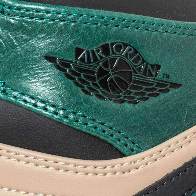 Pre Owned Air Jordan 1 x Nike Tricolor Leather Retro Celtics High Top Sneakers Size 38.5 