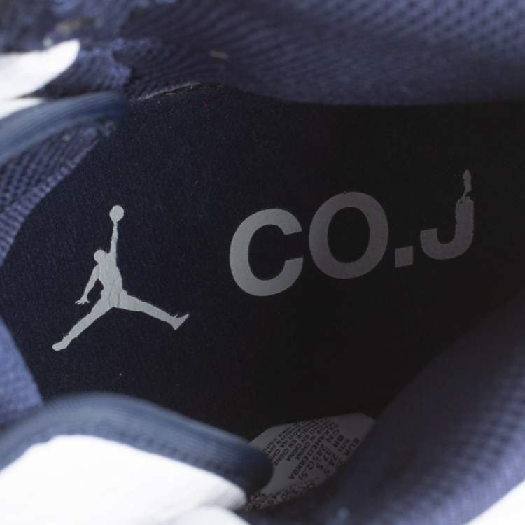 Pre Owned Air Jordan Blue/White Suede And Leather 1 Retro COJP High Top Sneakers Size 39