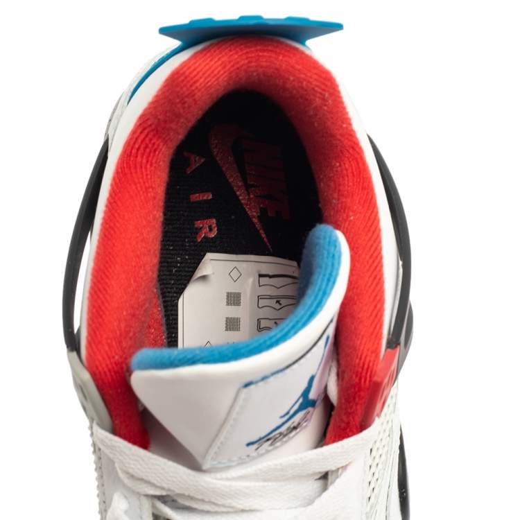 Pre Owned Air Jordan White Leather 4 Retro GS “What the” Sneaker Size 38