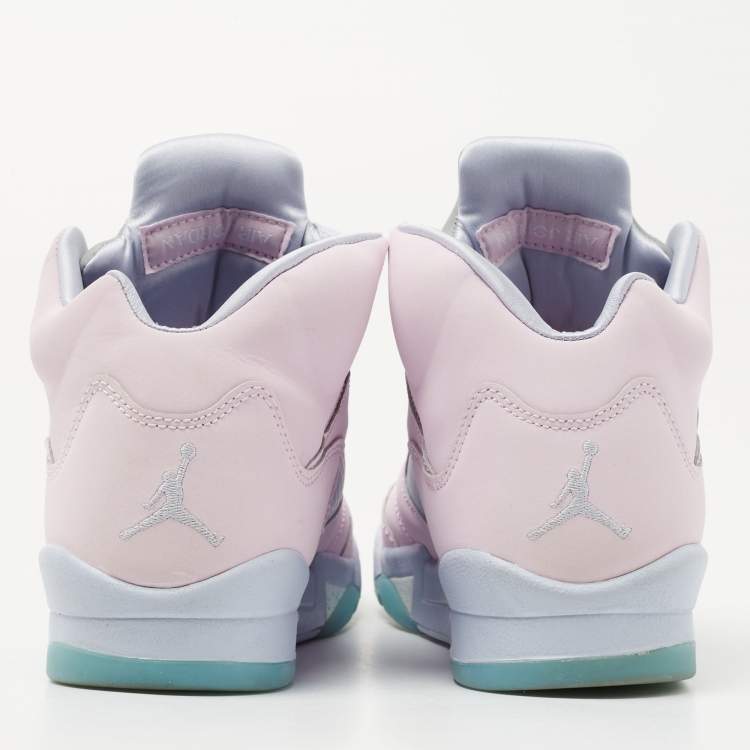 Pre Owned Air Jordans Pink Leather  Air Jordan 1  Sneakers Size 36.5