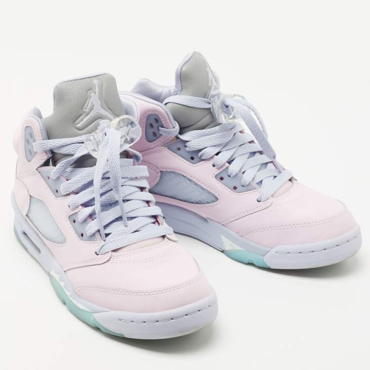 Pre Owned Air Jordans Pink Leather  Air Jordan 1  Sneakers Size 36.5