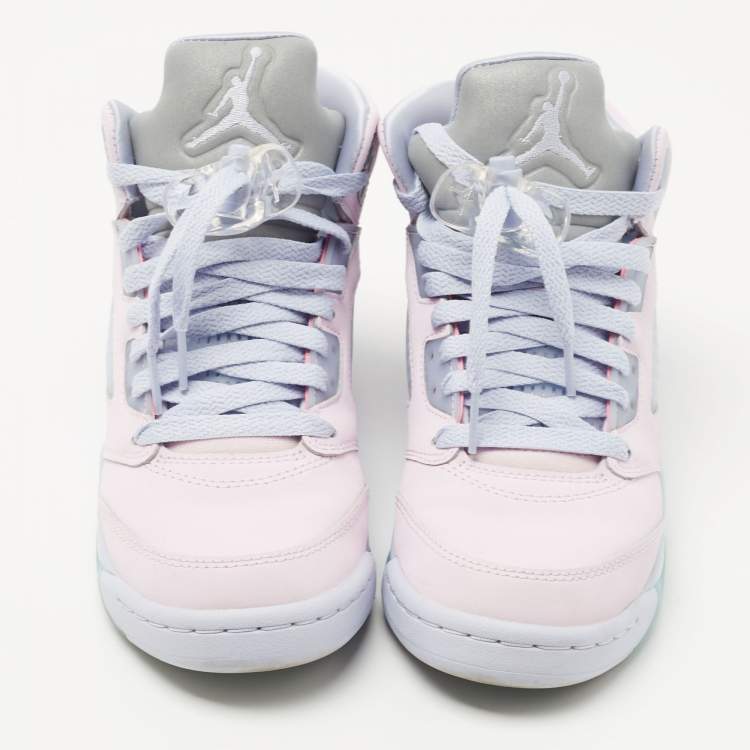 Pre Owned Air Jordans Pink Leather  Air Jordan 1  Sneakers Size 36.5