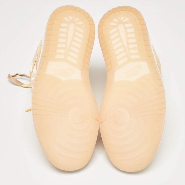 Pre Owned Air Jordans Peach Satin Jordan 1 Retro High Season of Her Ice Peach Sneakers Size 37.5
