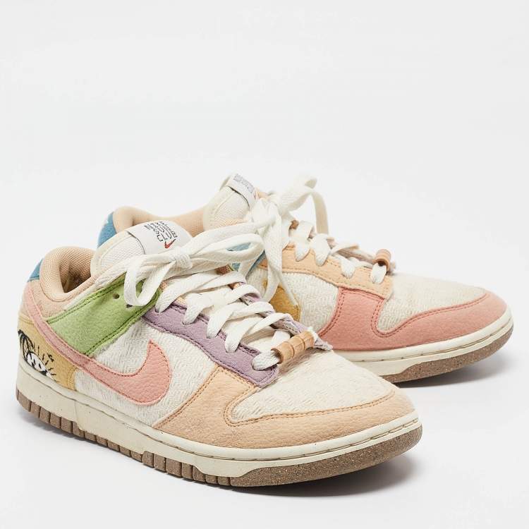 Pre Owned Air Jordans Multicolor Fabric and Suede Air Jordan 1 Sneakers Size 38