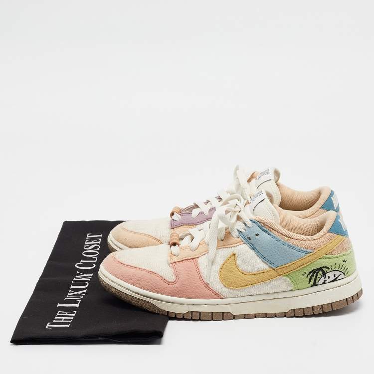 Pre Owned Air Jordans Multicolor Fabric and Suede Air Jordan 1 Sneakers Size 38