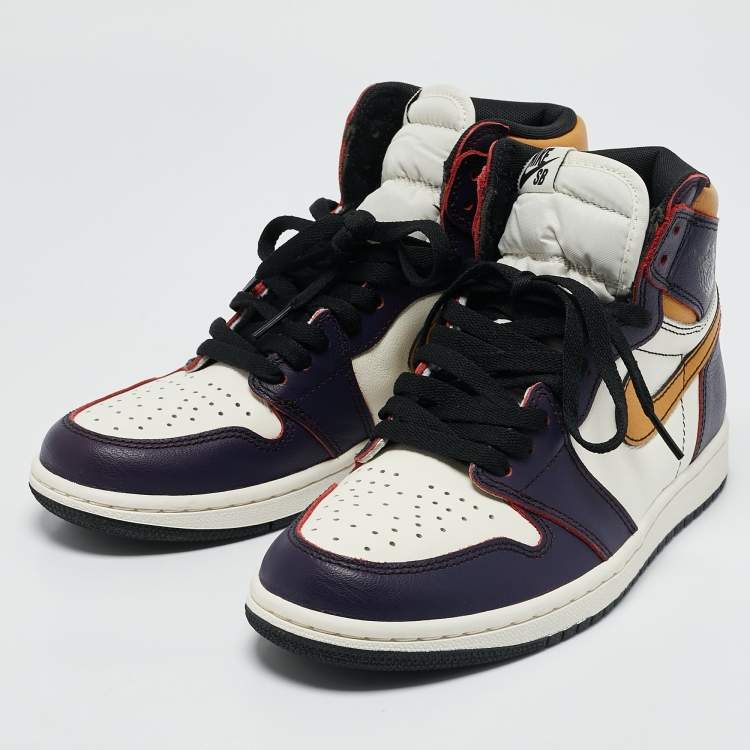 Pre Owned Jordan Multicolor Leather 1 Retro High Defiant SB  Sneakers Size 40.5 
