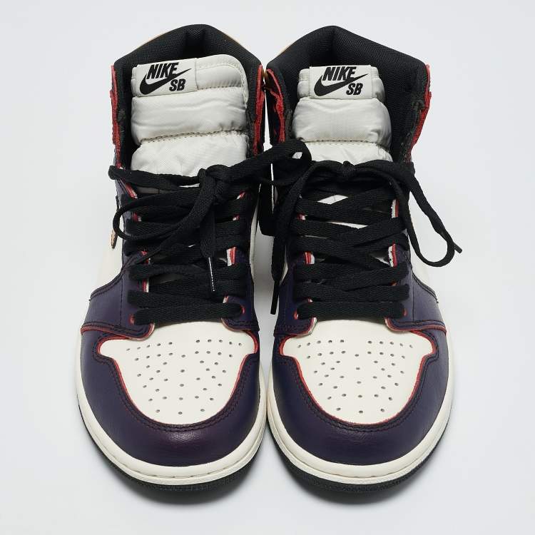 Pre Owned Jordan Multicolor Leather 1 Retro High Defiant SB  Sneakers Size 40.5 