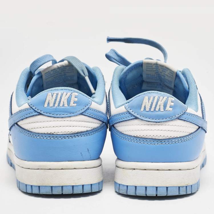 Pre Owned Air Jordans Blue/White Leather Jordan 1 Low White Ice Blue Sneakers Size 40