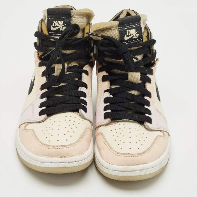 Pre Owned Air Jordans Multicolor Leather Jordan 1 High Zoom Air CMFT Easter Sneakers Size 38.5