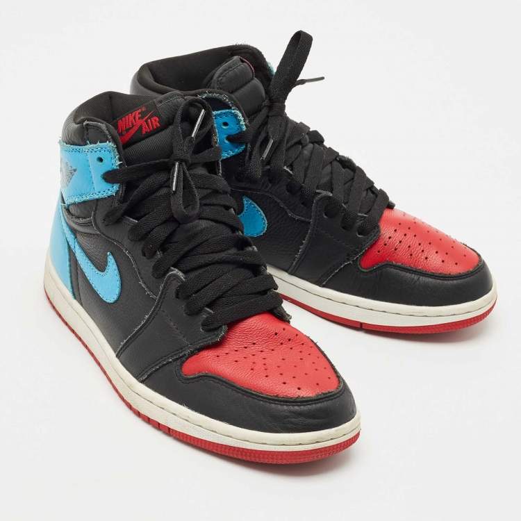 Pre Owned Air Jordans Multicolor Leather Jordan 1 Retro High NC to Chi Sneakers Size 41 