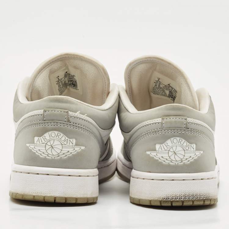 مملوكة مسبقًا Air Jordans Grey/White  Leather Air Jordan 1 SE Lace Up Sneakers Size 40.5