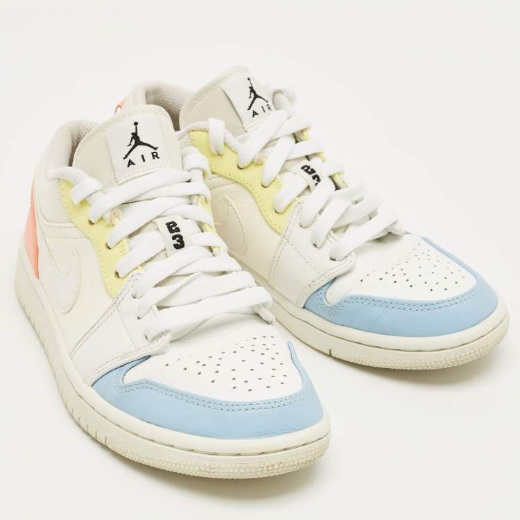 Pre Owned Air Jordans Multicolor Leather Air Jordan 1 Low Top Sneakers Size 38