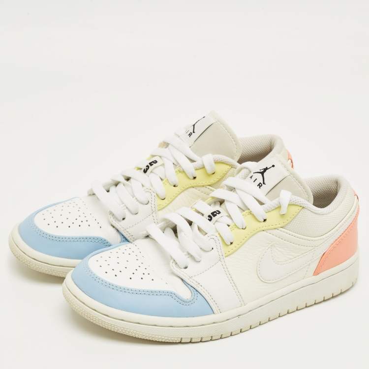 Pre Owned Air Jordans Multicolor Leather Air Jordan 1 Low Top Sneakers Size 38