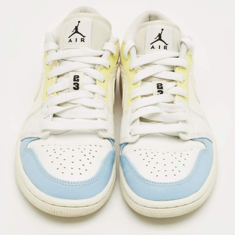 Pre Owned Air Jordans Multicolor Leather Air Jordan 1 Low Top Sneakers Size 38