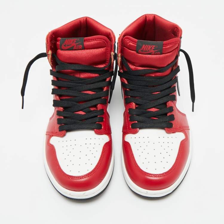 Pre Owned Air Jordans Multicolor Leather Jordan 1 Retro High Chicago Sneakers Size 40.5