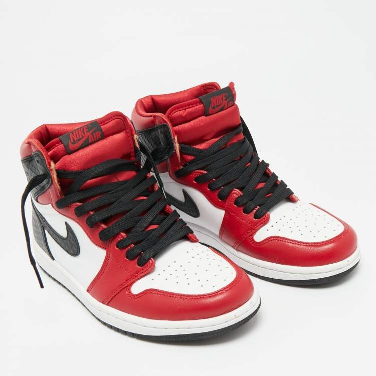 Pre Owned Air Jordans Multicolor Leather Jordan 1 Retro High Chicago Sneakers Size 40.5