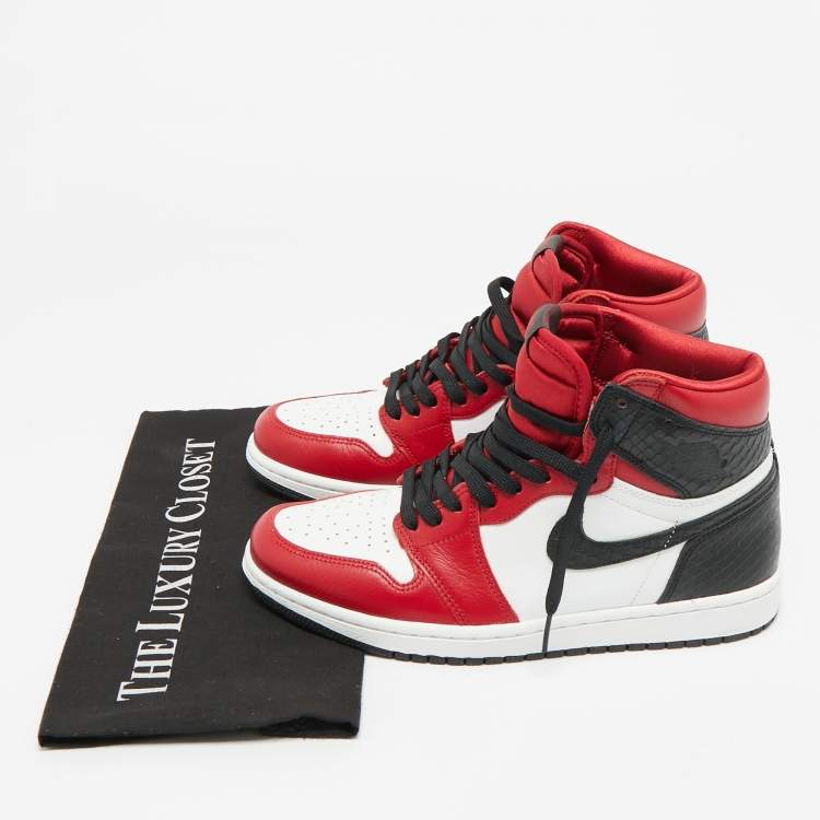 Pre Owned Air Jordans Multicolor Leather Jordan 1 Retro High Chicago Sneakers Size 40.5