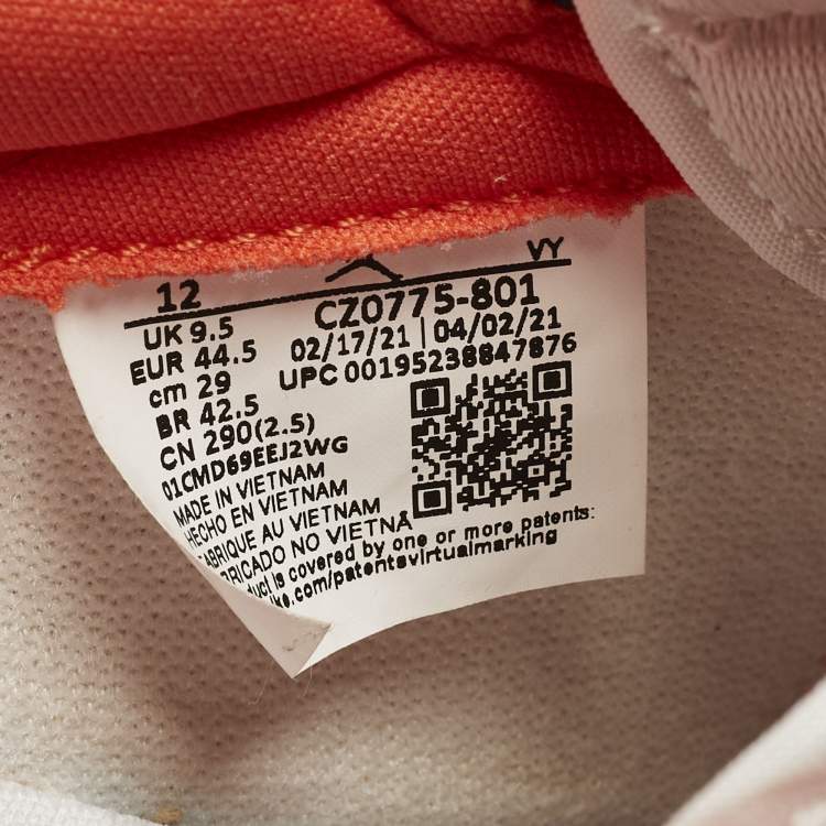 Pre Owned Air Jordans Jordan 1 OG Starfish Size 44.5 Multicolor Leather Low Top Sneakers