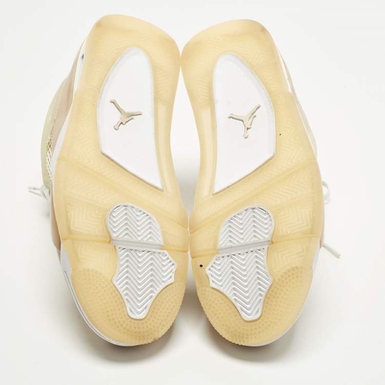مملوكة مسبقًا Air Jordans Jordan 4 Retro Shimmer Size 44.5 Beige Durabuck Leather High Top Sneakers