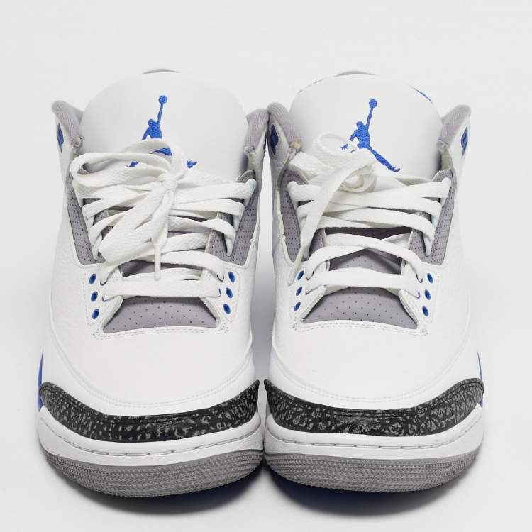 Pre Owned Air Jordans Jordan 3 Size 45 Tricolor Leather High Top Sneakers