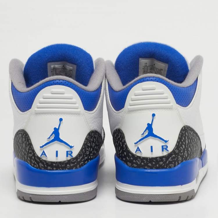 Pre Owned Air Jordans Jordan 3 Size 45 Tricolor Leather High Top Sneakers