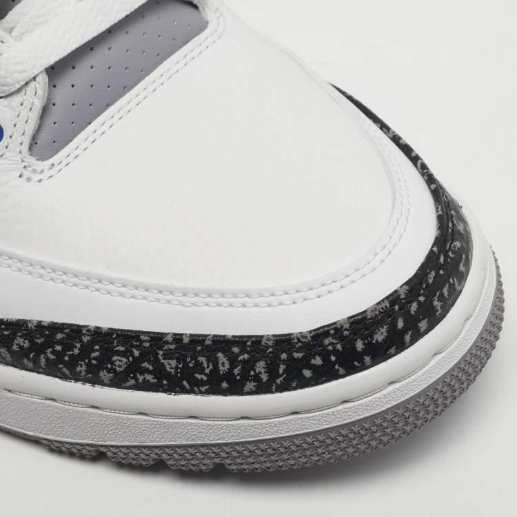 Pre Owned Air Jordans Jordan 3 Size 45 Tricolor Leather High Top Sneakers