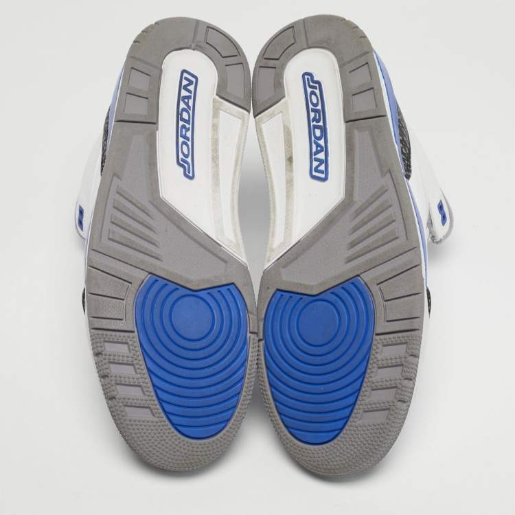 Pre Owned Air Jordans Jordan 3 Size 45 Tricolor Leather High Top Sneakers