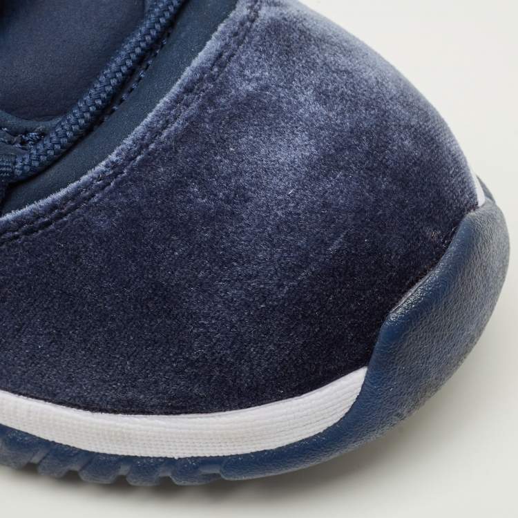 Pre Owned Air Jordans Jordan 11 Retro Midnight Navy Size 40 Navy Blue Velvet High Top Sneakers