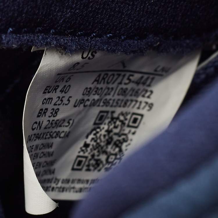 Pre Owned Air Jordans Jordan 11 Retro Midnight Navy Size 40 Navy Blue Velvet High Top Sneakers