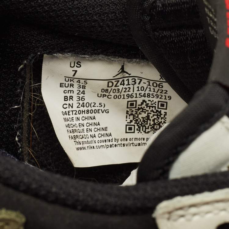 Pre Owned حذاء رياضي أير جوردانز جوردان 1 جلد ثلاثي الألوان وشامواه لو توب مقاس 46