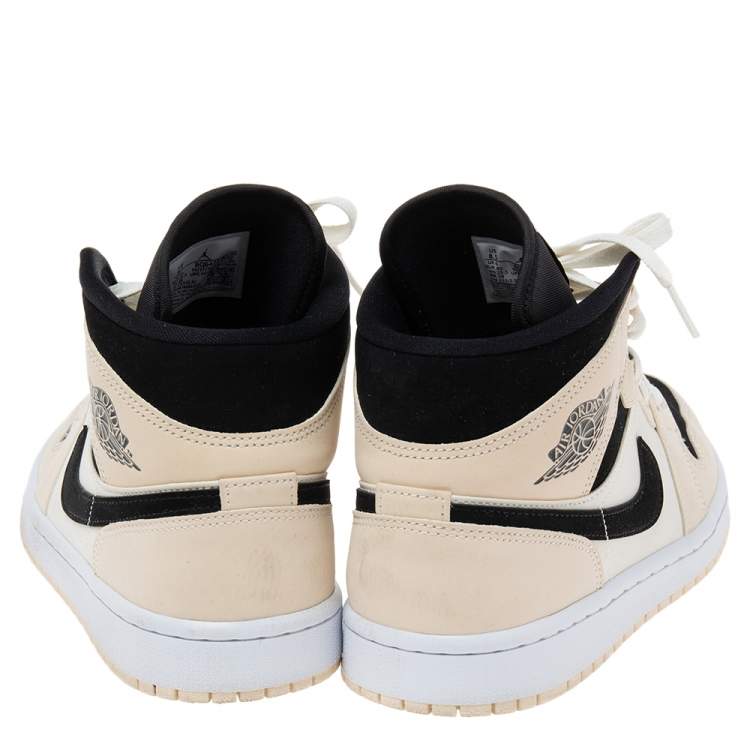 Pre Owned Air Jordan White/Black Nubuck Leather Retro High Top Sneakers Size 40