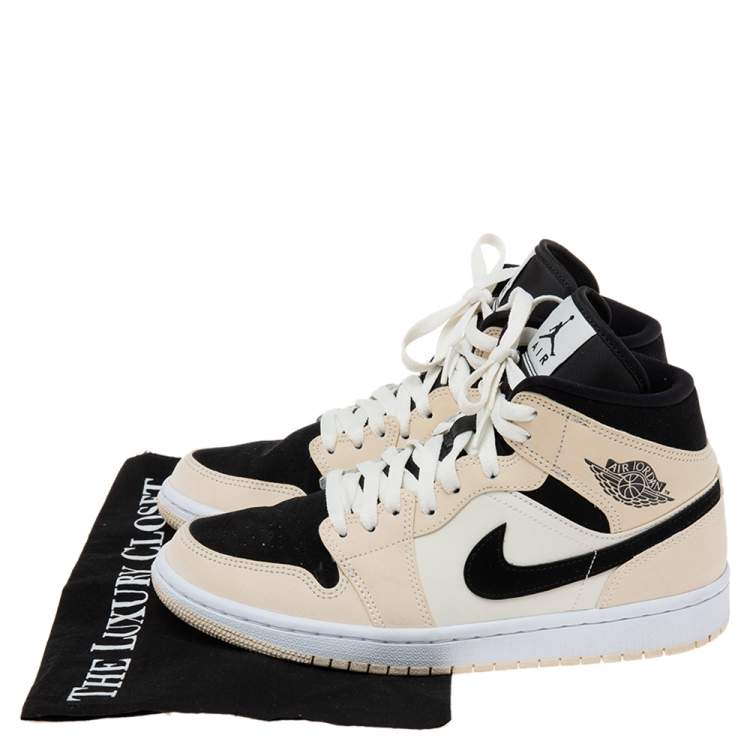Pre Owned Air Jordan White/Black Nubuck Leather Retro High Top Sneakers Size 40