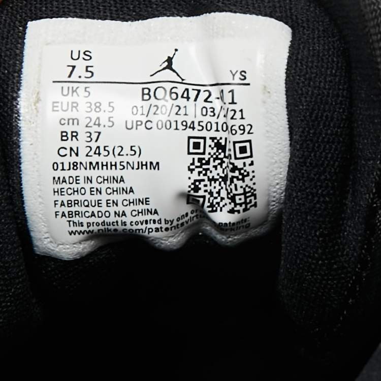 Pre Owned Air Jordan x Nike Black/White Leather Air Jordan 1 Retro High Yin Yang Sneakers Size 38.5