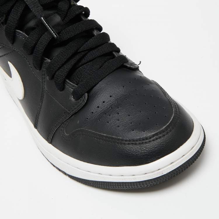 Pre Owned Air Jordan x Nike Black/White Leather Air Jordan 1 Retro High Yin Yang Sneakers Size 38.5