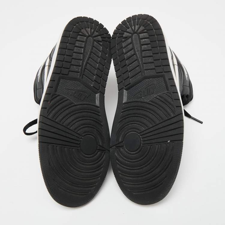 Pre Owned Air Jordan x Nike Black/White Leather Air Jordan 1 Retro High Yin Yang Sneakers Size 38.5