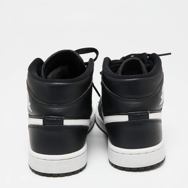 Pre Owned Air Jordan x Nike Black/White Leather Air Jordan 1 Retro High Yin Yang Sneakers Size 38.5