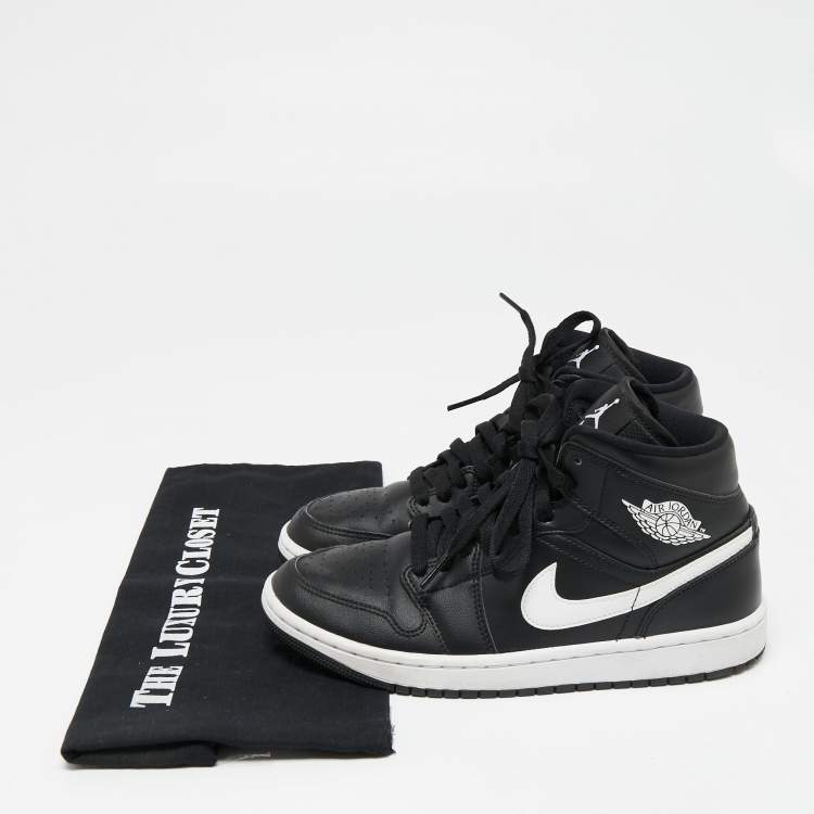 Pre Owned Air Jordan x Nike Black/White Leather Air Jordan 1 Retro High Yin Yang Sneakers Size 38.5