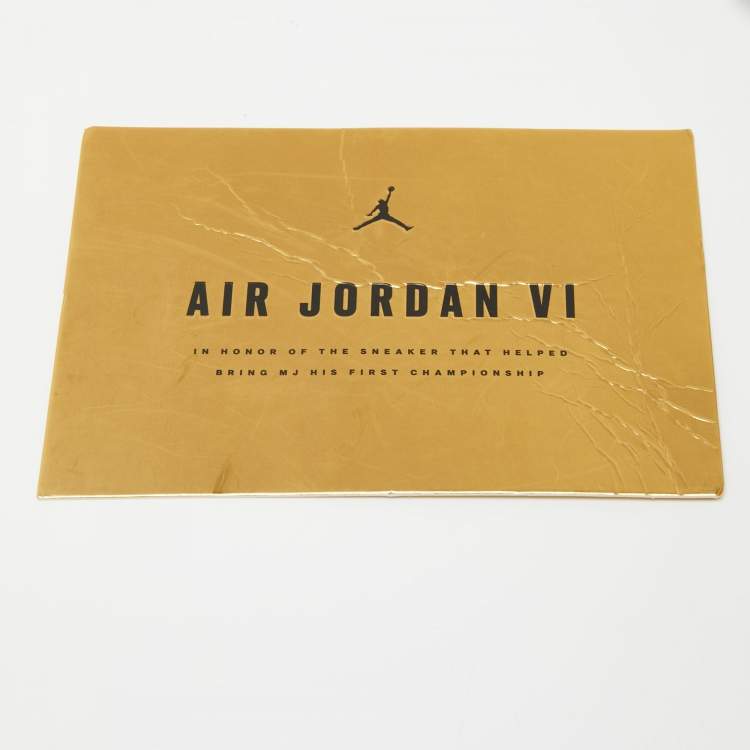 Pre Owned Air Jordans Gold Leather Retro 6 Pinnacle High Top Sneakers Size 45
