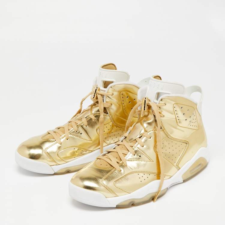 Tid fælde evne Air Jordans Gold Leather Retro 6 Pinnacle High Top Sneakers Size 45 Air  Jordans | TLC
